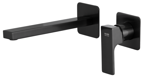 Смеситель для раковины Remer Absolute AU15PLCFP, чёрный брашированный хром
