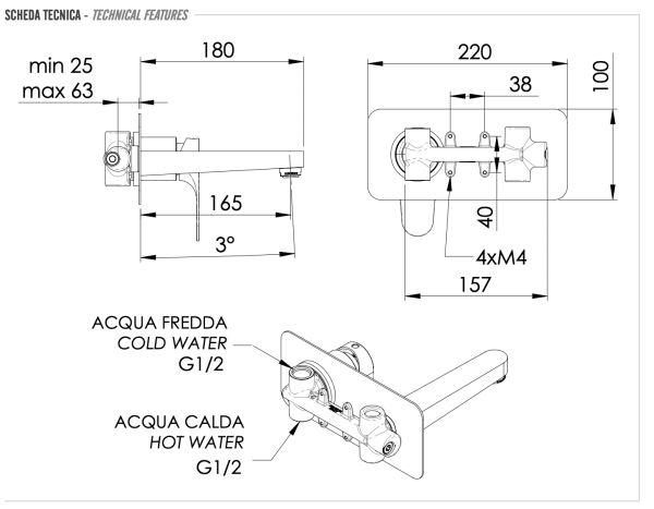 Смеситель для раковины Remer Class Line L15