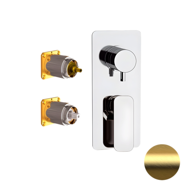 Смеситель для душа Daniel Tiara TA612D3KBDP, золото брашированное