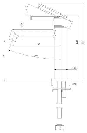 Смеситель для раковины Daniel Reverso RV606NCR
