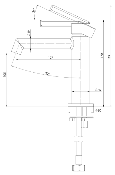 Смеситель для раковины Daniel Reverso RV606NCR