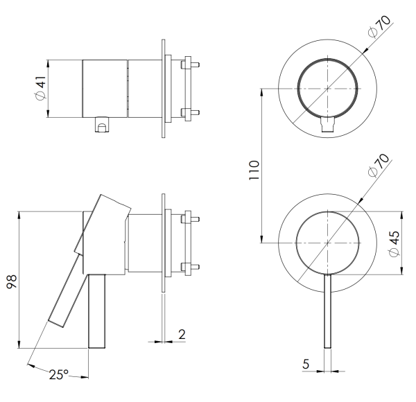 Смеситель для душа Remer Metrica MC93PWB