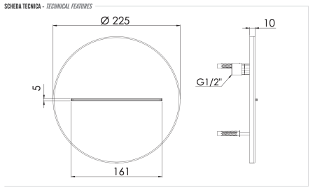 Излив настенный Remer 359XTBG, золото брашированное