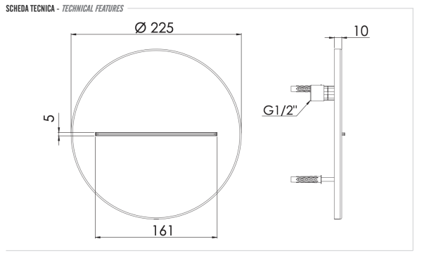 Излив настенный Remer 359XTBG, золото брашированное