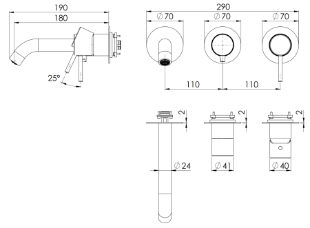 Смеситель для ванны Remer X Style X54D3PWBXV, сталь