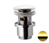 Донный клапан с переливом 1”1/4 Remer 905CC2114DO, золото глянцевое