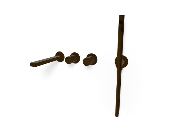 Смеситель для ванны Remer Ottagono ON53D2PWBBR, бронза масляная