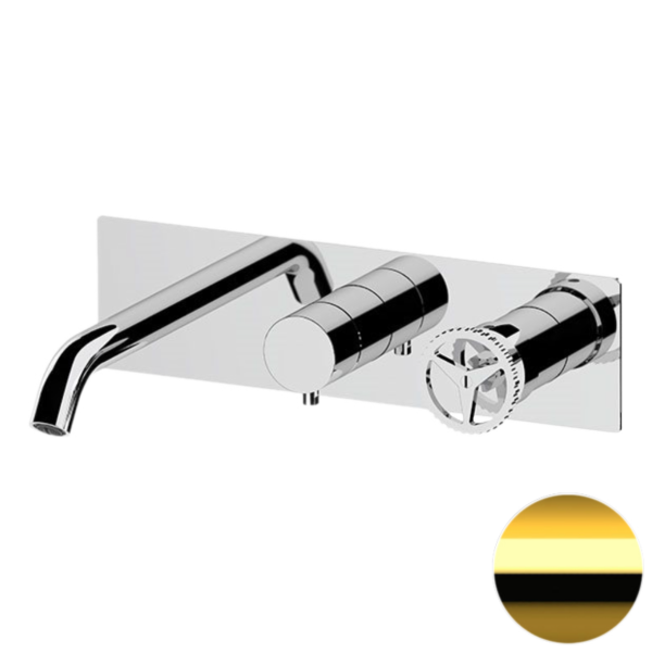 Смеситель для ванны Remer Chrono CH54D2DO, золото глянцевое