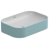 Раковина накладная биколор 60x42 см GSG Ceramic Design Easy EALAVTP60BI000/037, White/Ice Matt