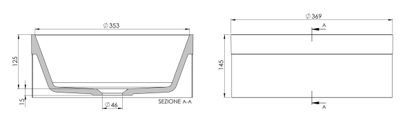 Раковина накладная 37 см Remer RB902BG, золото брашированное