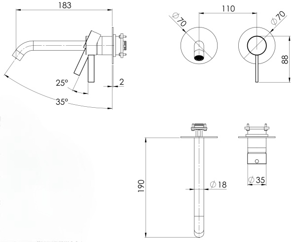 Смеситель для раковины Remer Metrica MC15PLWBNZ, никель брашированный PVD