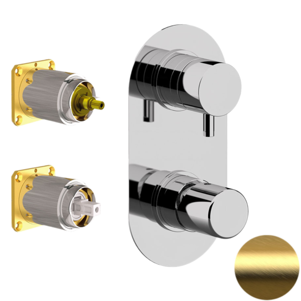 Смеситель для душа Daniel Trilogy TG612D3KBDP, золото брашированное