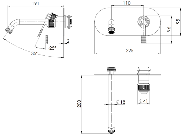 Смеситель для раковины Remer Atelier AL15LWB