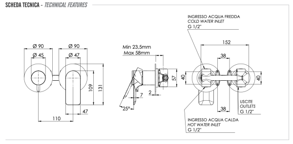 Смеситель для душа Remer Infinity I92ZP