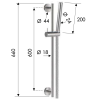 Душевая стойка с ручным душем и шлангом Remer INOX SS317M317MM, нержавеющая сталь