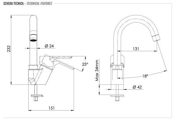 Смеситель для кухни Remer Energy EY42BC
