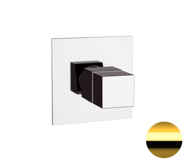 Смеситель термостатический для душа Remer Q-Elegance QT30DO, золото глянцевое