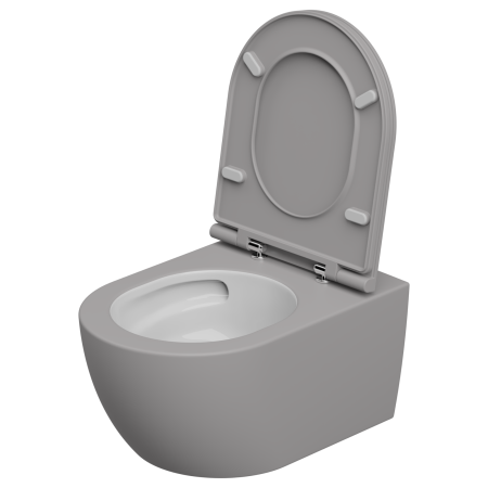Чаша подвесного унитаза биколор со смывом Eco Clean (торнадо) GSG Ceramic Design Like LKWCSOECBI000/038, White/Fumo Matt