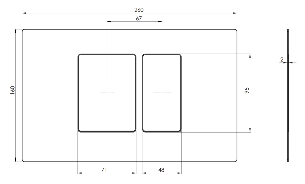 Кнопка смыва Remer RB820GP, золото глянцевое PVD