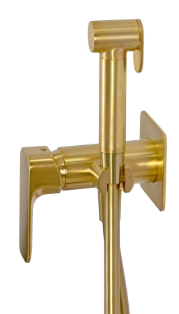 Гигиенический душ со смесителем Daniel Tiara TA645BP4DCDP, золото брашированное