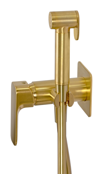 Гигиенический душ со смесителем Daniel Tiara TA645BP4DCDP, золото брашированное