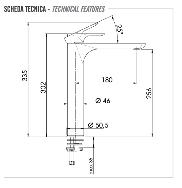 Смеситель для раковины Remer Infinity I11LNO, чёрный матовый