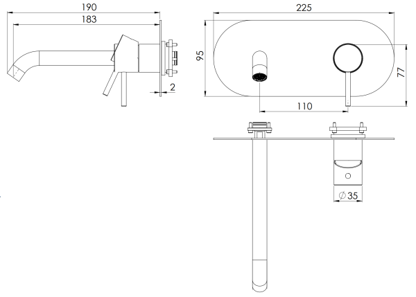 Смеситель для раковины Remer X Style X15LWBRP, медь брашированная
