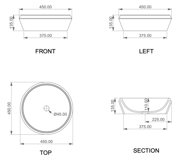 Раковина накладная 45 см GSG Ceramic Design Cruise CRLAVRO45022, голубой глянцевый