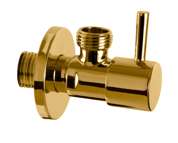 Запорный вентиль 1/2*1/2 Remer 128L1212DO, золото глянцевое