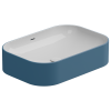 Раковина накладная биколор 60x42 см GSG Ceramic Design Easy EALAVTP60BI000/027, White/Denim Matt