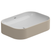 Раковина накладная биколор 60x42 см GSG Ceramic Design Easy EALAVTP60BI000/034, White/Sabbia Matt
