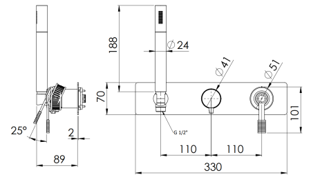 Смеситель для душа Remer Atelier AL97D3WB