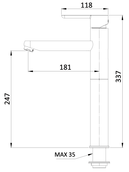 Смеситель для раковины Mariani Winter A14398NO60, черный матовый