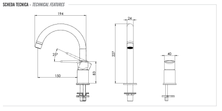 Смеситель для раковины Remer Vanity V57