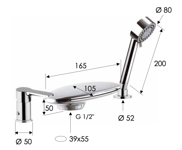 Смеситель для ванны Remer Winner W07UF