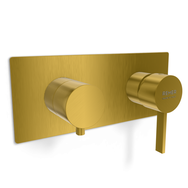 Смеситель для душа Remer Metrica MC92ZWBBG, золото брашированное