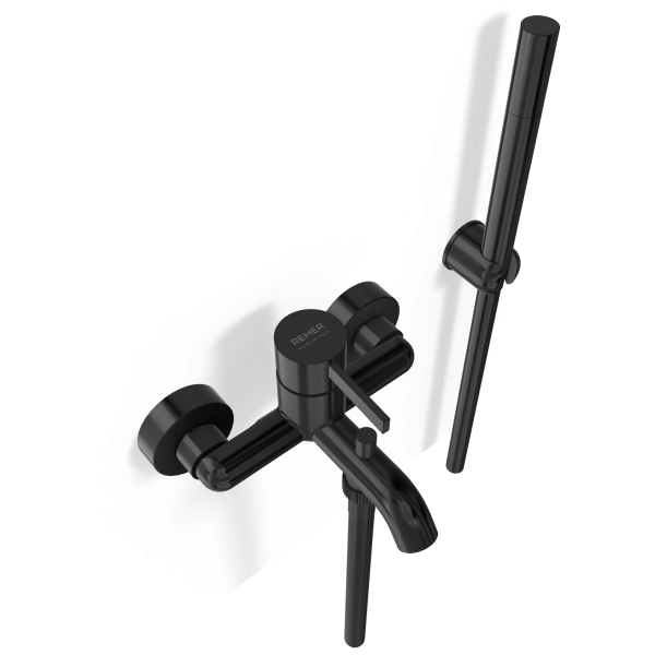 Смеситель для ванны Remer Metrica MC02GM, оружейная сталь PVD