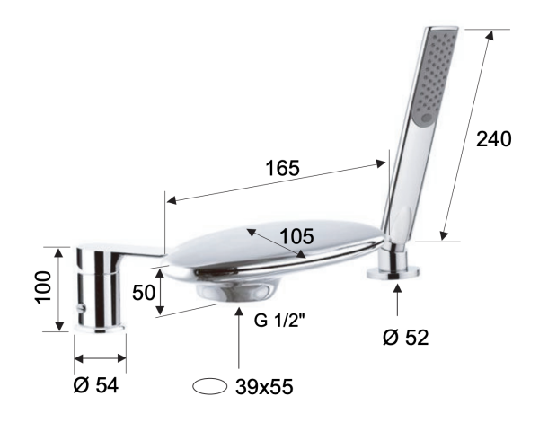 Смеситель для ванны Remer Infinity I07UFBO, белый матовый