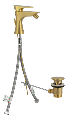 Смеситель для биде Daniel Diva DV604DP, золото брашированное