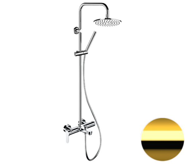 Душевая система с изливом Remer Class Line L34X7MMM20DO, золото глянцевое