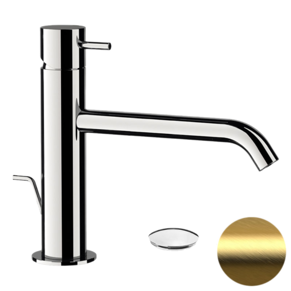 Смеситель для раковины Daniel Tokyo TK605XDP, золото брашированное