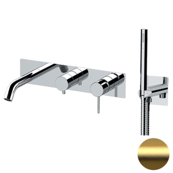 Смеситель для ванны Remer X Style X53D2WBBG, золото брашированное