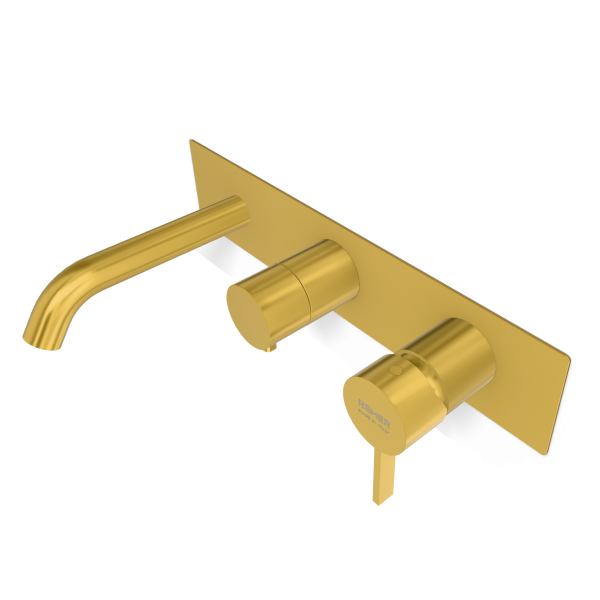 Смеситель для ванны Remer Metrica MC54D3WBBG, золото брашированное