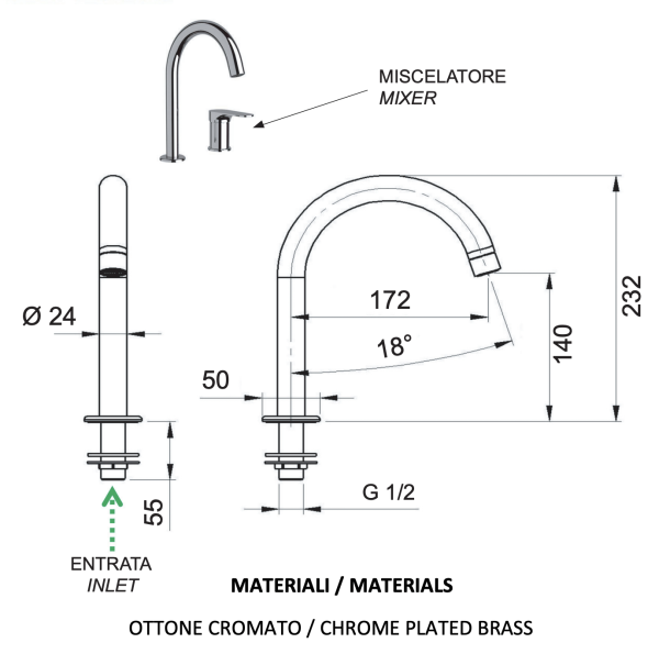 Смеситель для раковины Remer Class Line L57