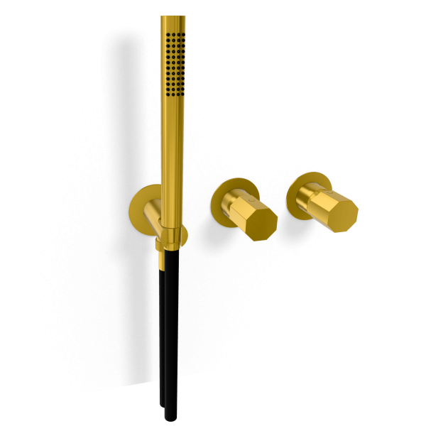 Смеситель для душа Remer Ottagono ON97D3PWBHS, латунь брашированная PVD