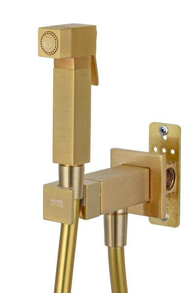 Гигиенический душ со смесителем Remer Absolute Q64BG, золото брашированное