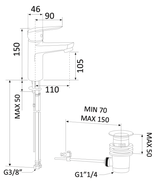 Смеситель для раковины Mariani Essenza A00393ES