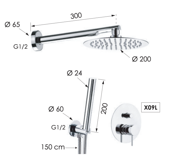 Душевая система Remer X Style X09S02