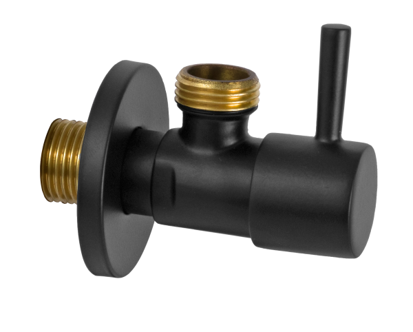 Запорный вентиль 1/2*1/2 Remer 128L1212NO, черный матовый