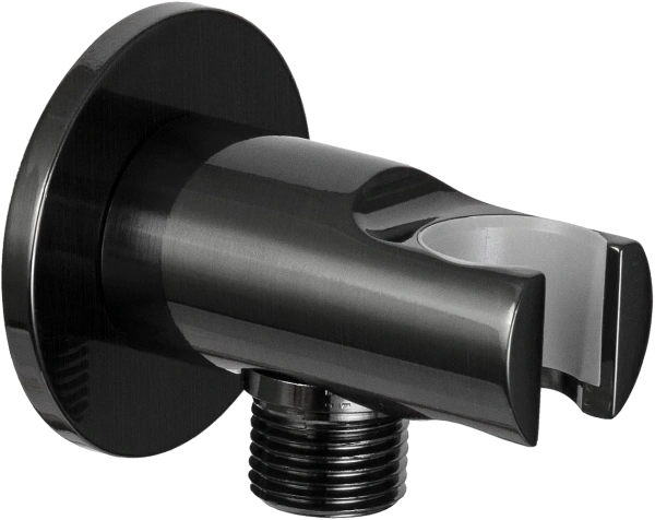 Держатель ручного душа с подключением шланга Remer 337MCFP, черный брашированный хром